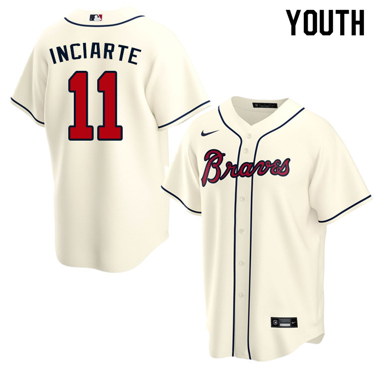 Nike Youth #11 Ender Inciarte Atlanta Braves Baseball Jerseys Sale-Cream - Click Image to Close